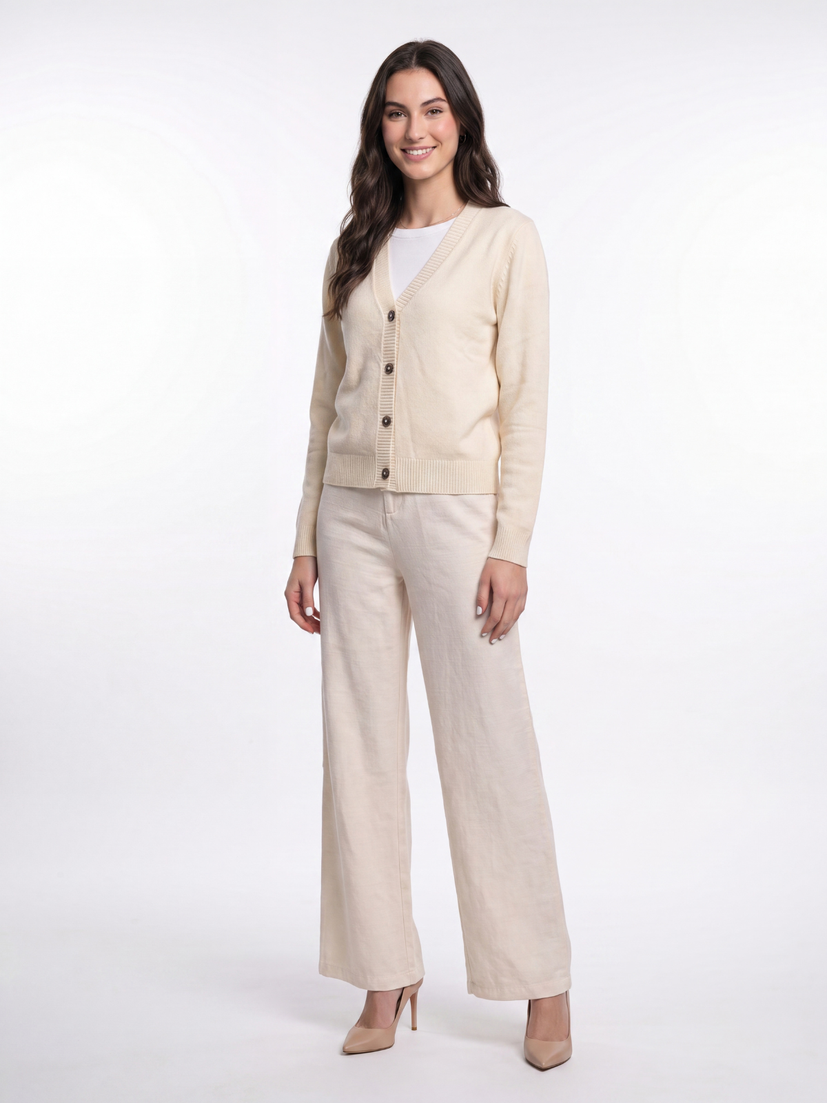 Cashmere-Merino Cardigan - Natural