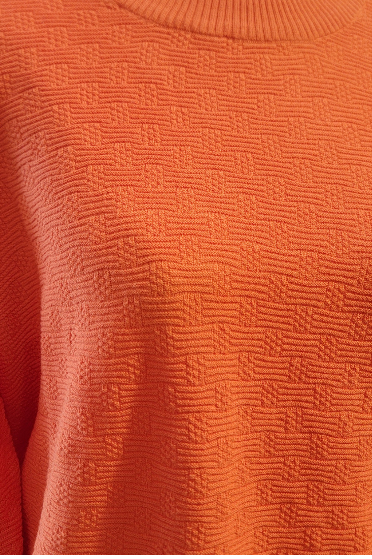 Orange Textured Cotton Knit