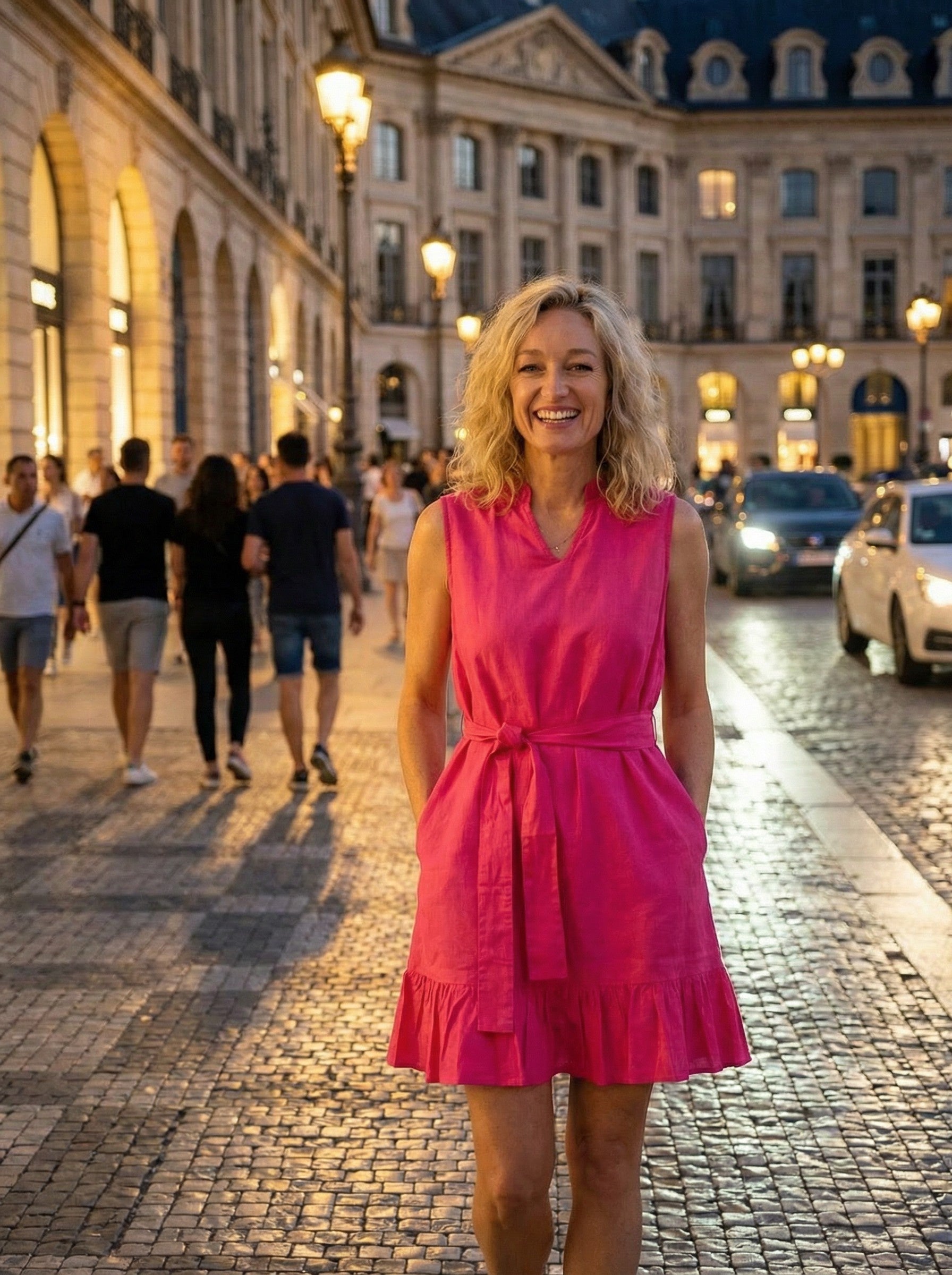 Hot Pink Ruffle Day Dress