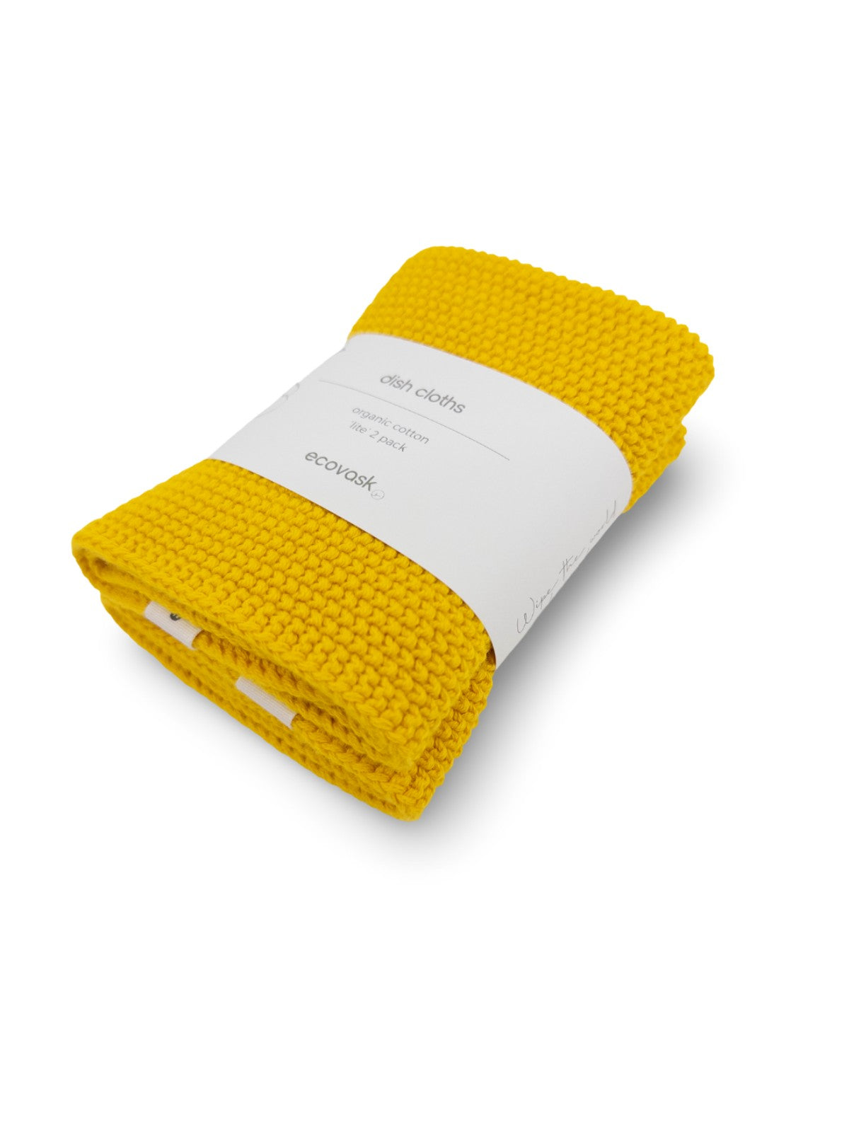 Dishcloth Lite 2pk - Daffodil - Ecovask organic cotton