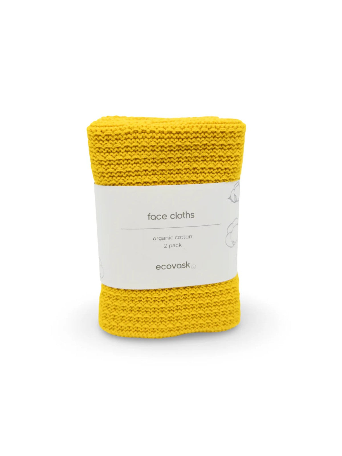 Face Cloth 2pk - Daffodil - Ecovask organic cotton