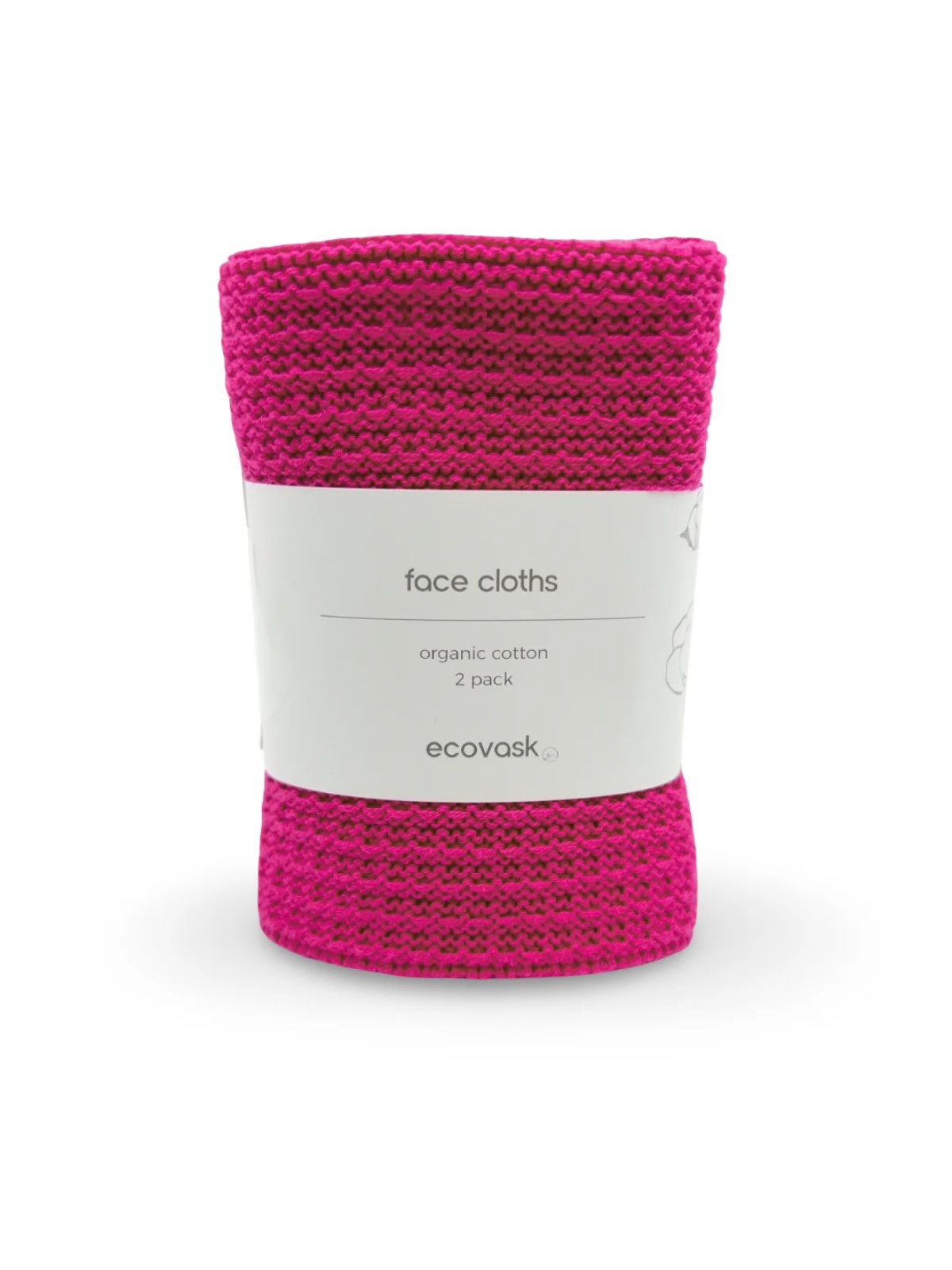 Face Cloth 2pk - Raspberry - Ecovask organic cotton