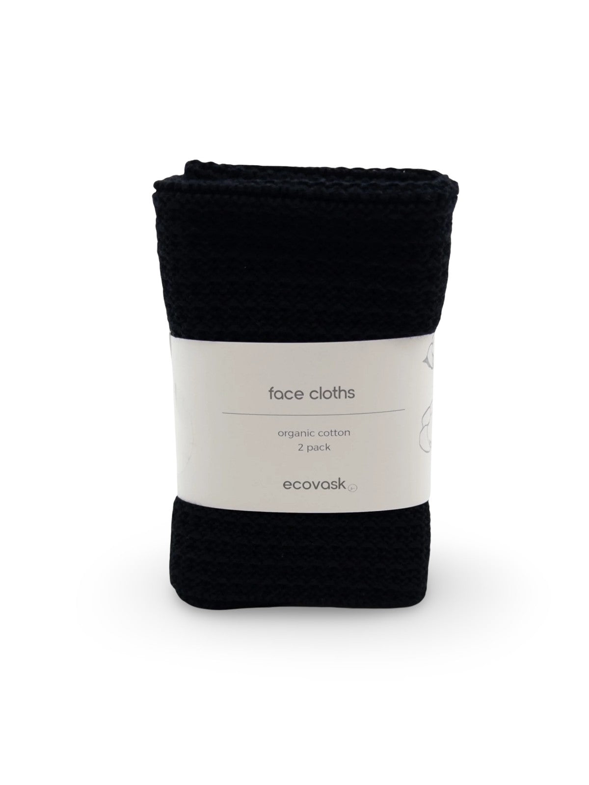 Face Cloth 2pk - Raven - Ecovask organic cotton