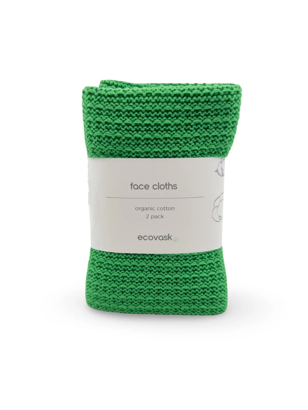 Face Cloth 2pk - Shamrock - Ecovask organic cotton