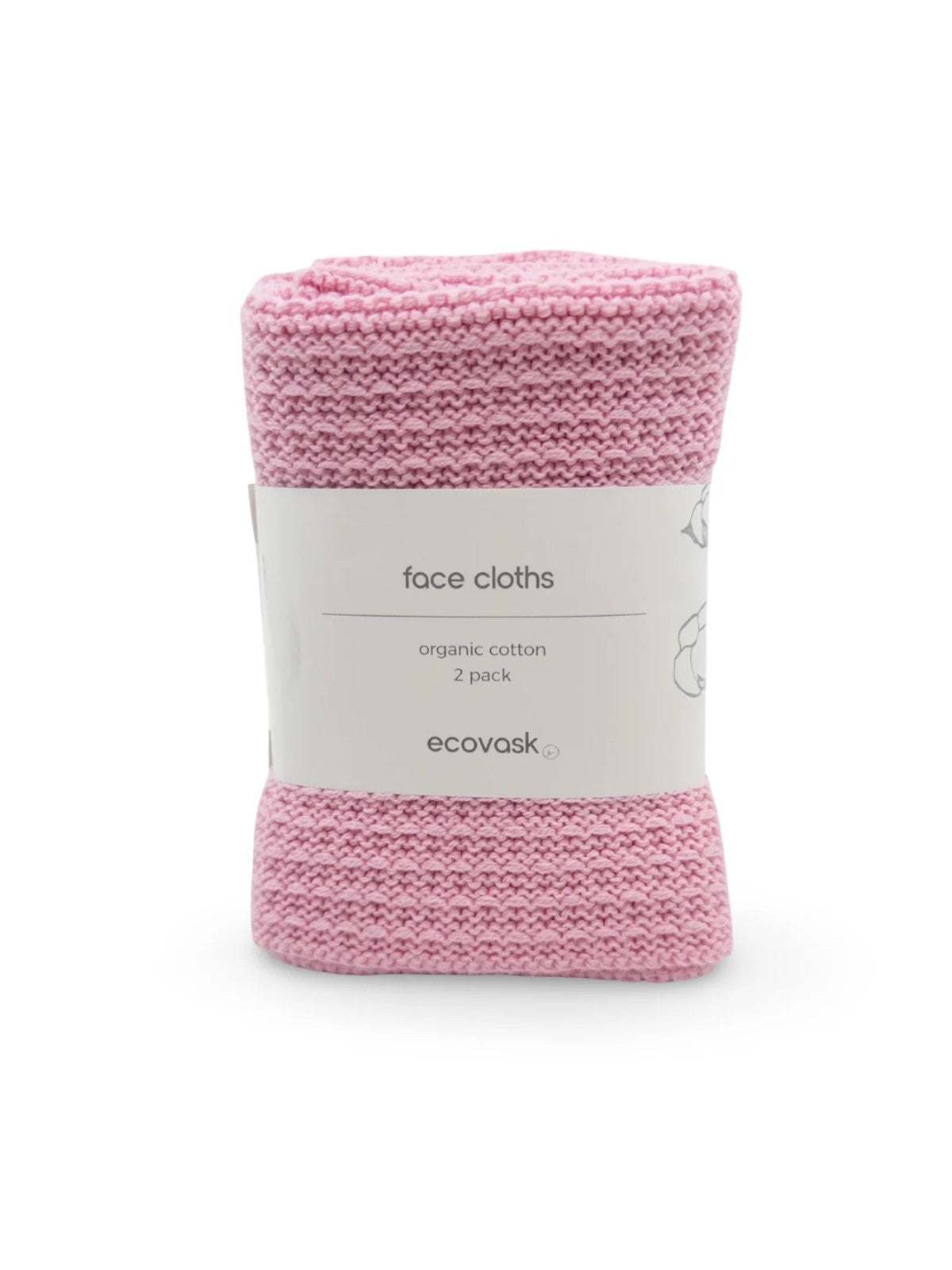 Face Cloth 2pk - Sherbet - Ecovask organic cotton