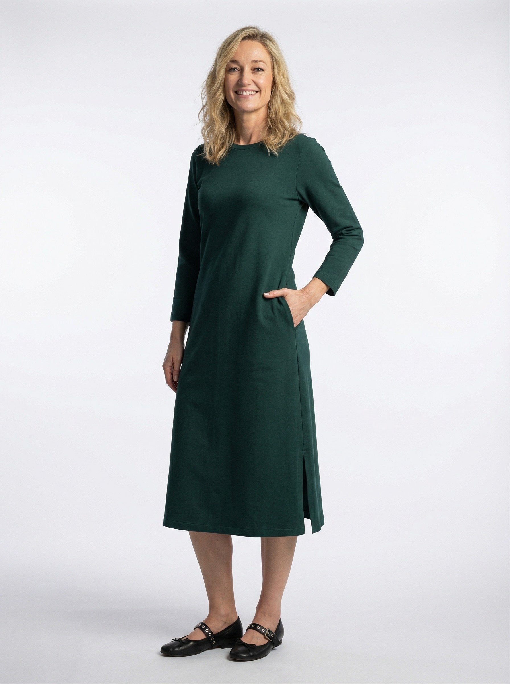 Midi Shift Dress -Teal