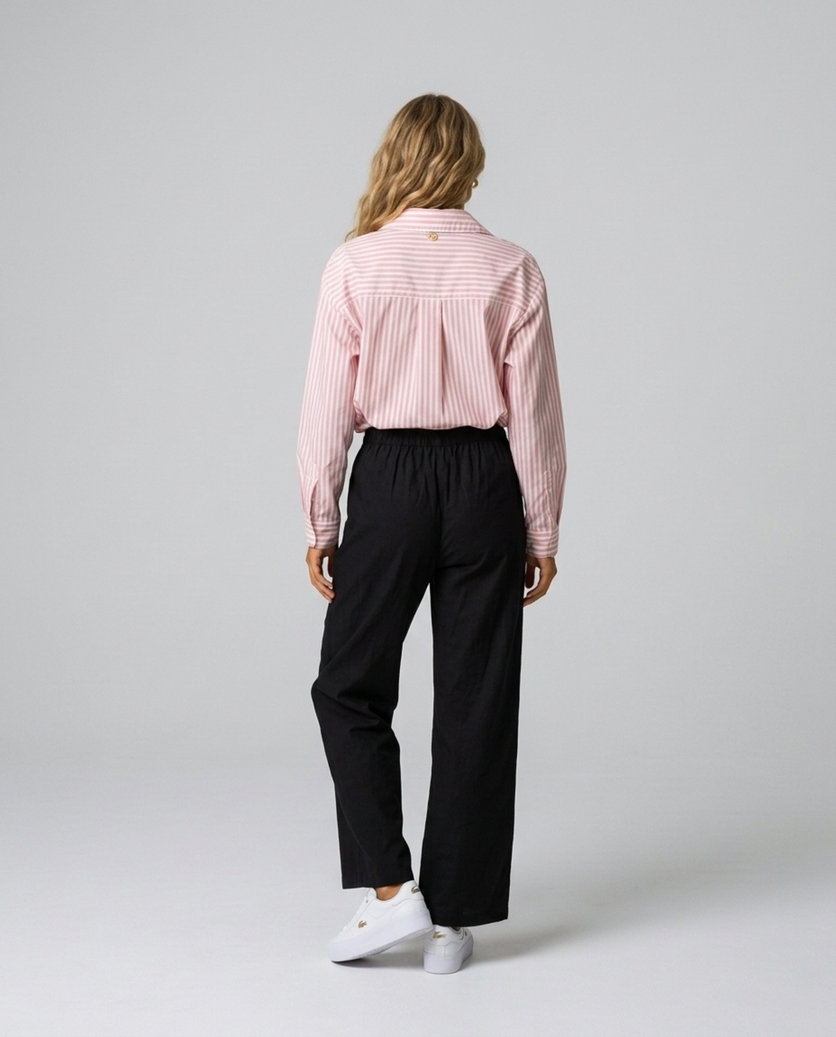 Harper Pleated Culottes – relaxed back view showing the wide-leg silhouette