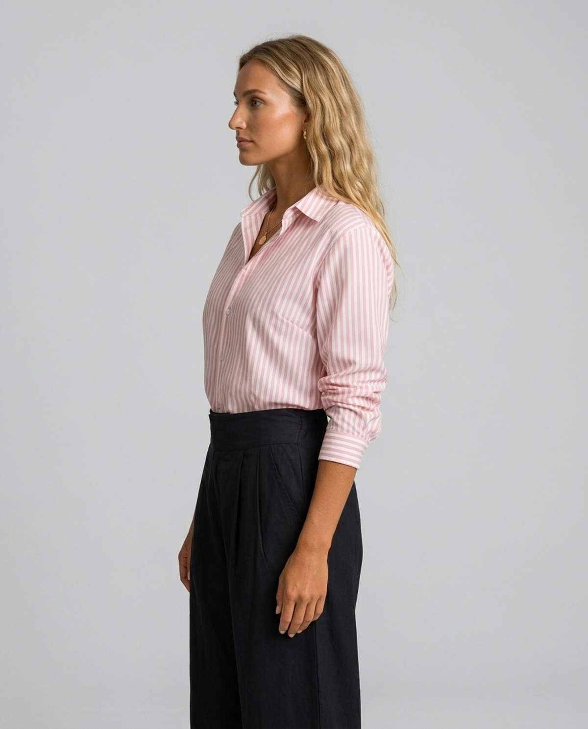 Harper Pleated Culottes – side detail showing waistband and front pleats
