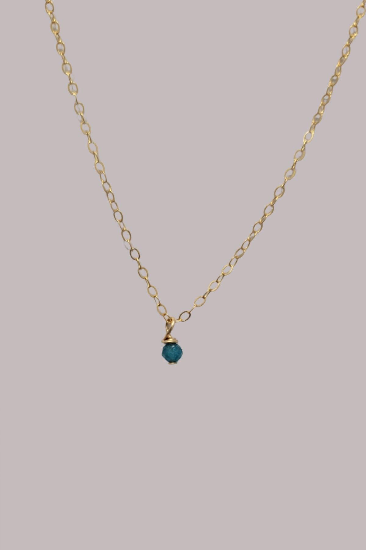 Mini Blue Apatite Necklace - Reca