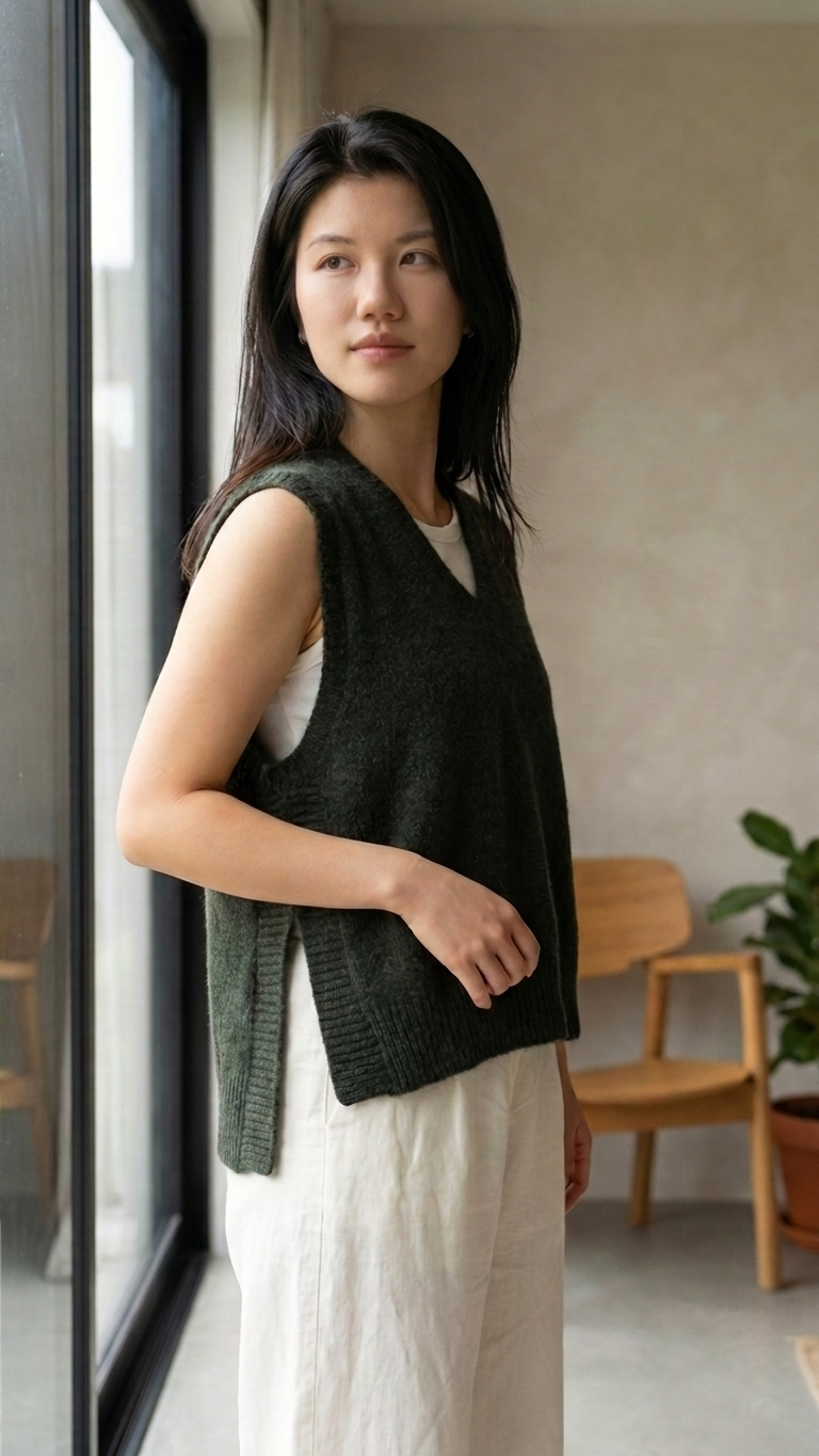 Possum Merino Ride Vest - Moss