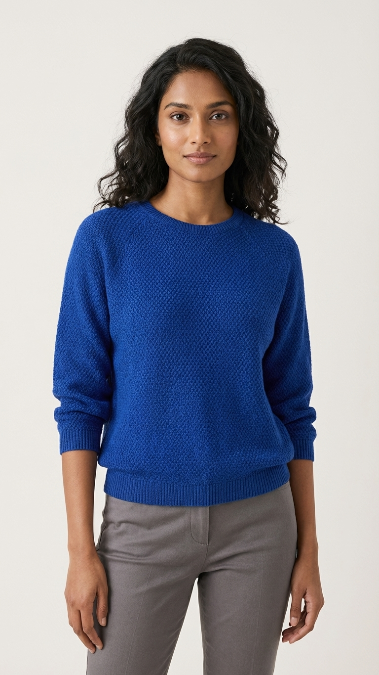 Penny Textured Jumper - Cobalt