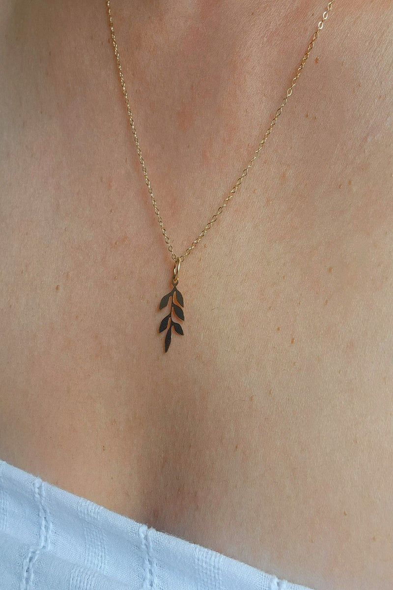 Olive Branch Charm Necklace