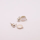 Pearl Coin Drop Stud Earrings