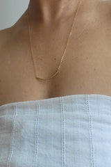 Textured Curved Bar Necklace
