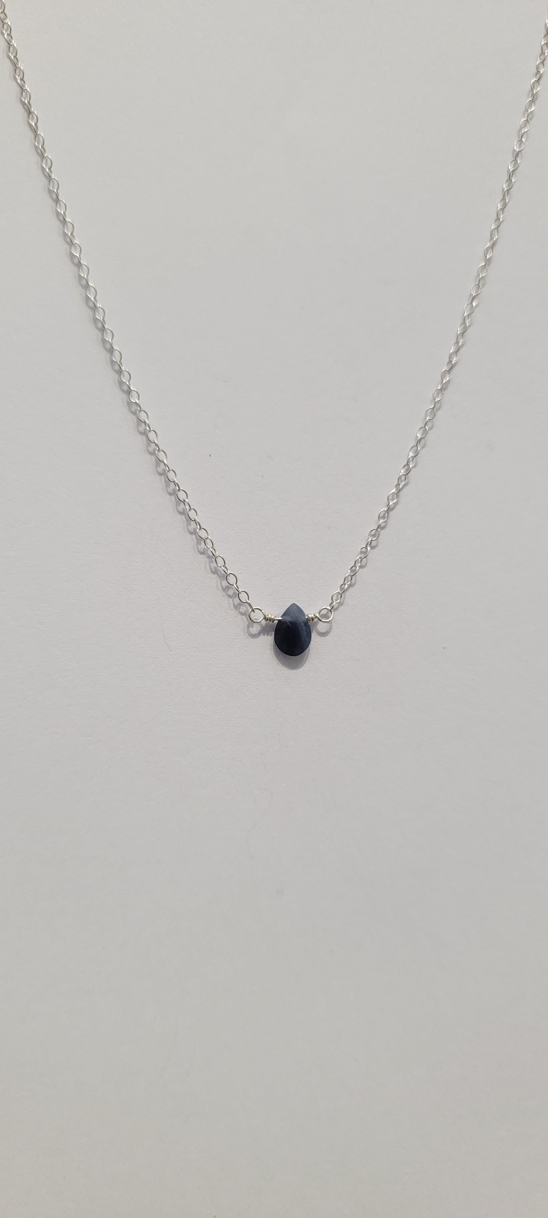 Blue Sapphire Necklace - Silver