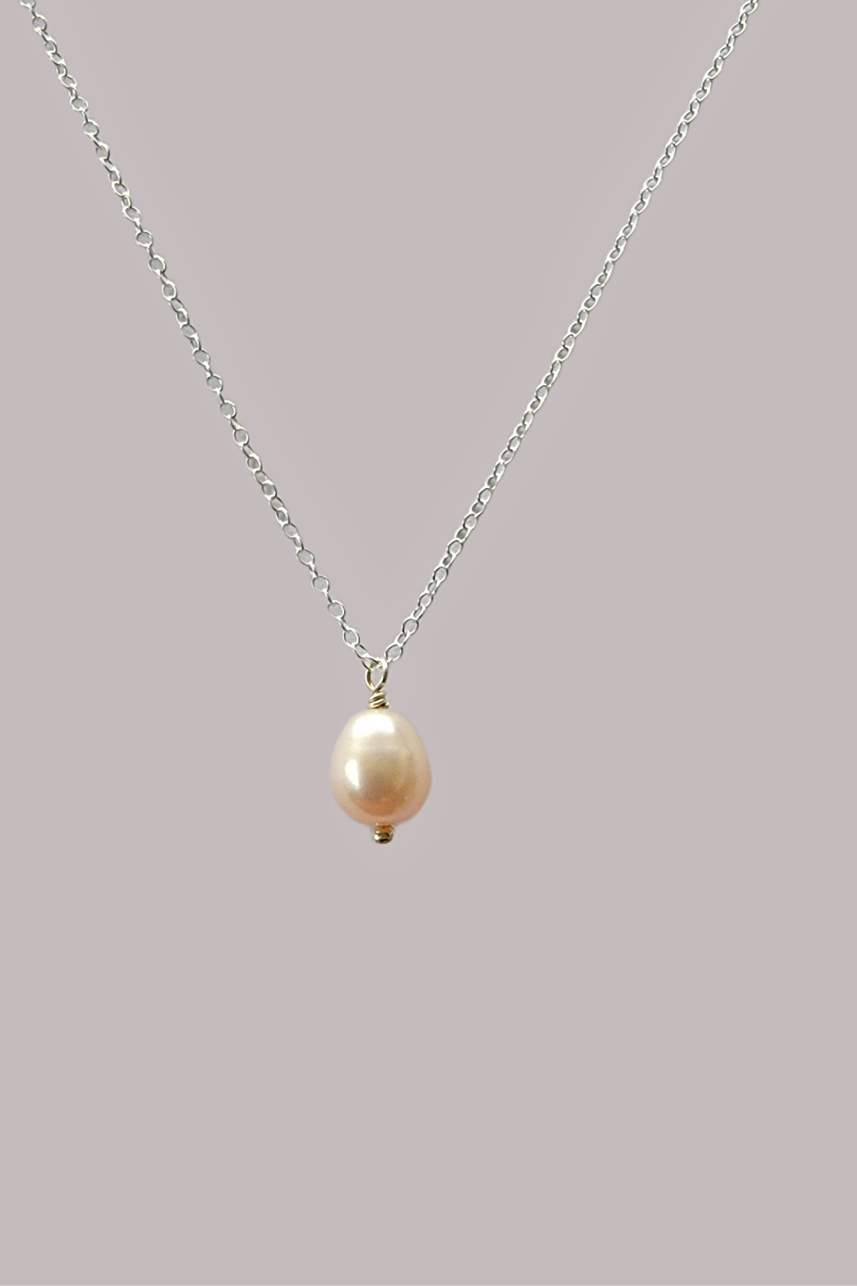 Pearl Drop Necklace - Silver