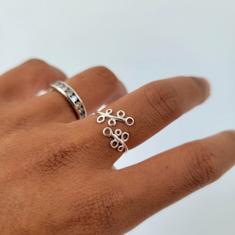 Adjustable Leaf Wrap Ring