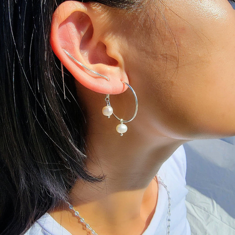 Freshwater Pearl Threader Earrings - Reca