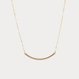 Curved Gold Bar Necklace - Reca