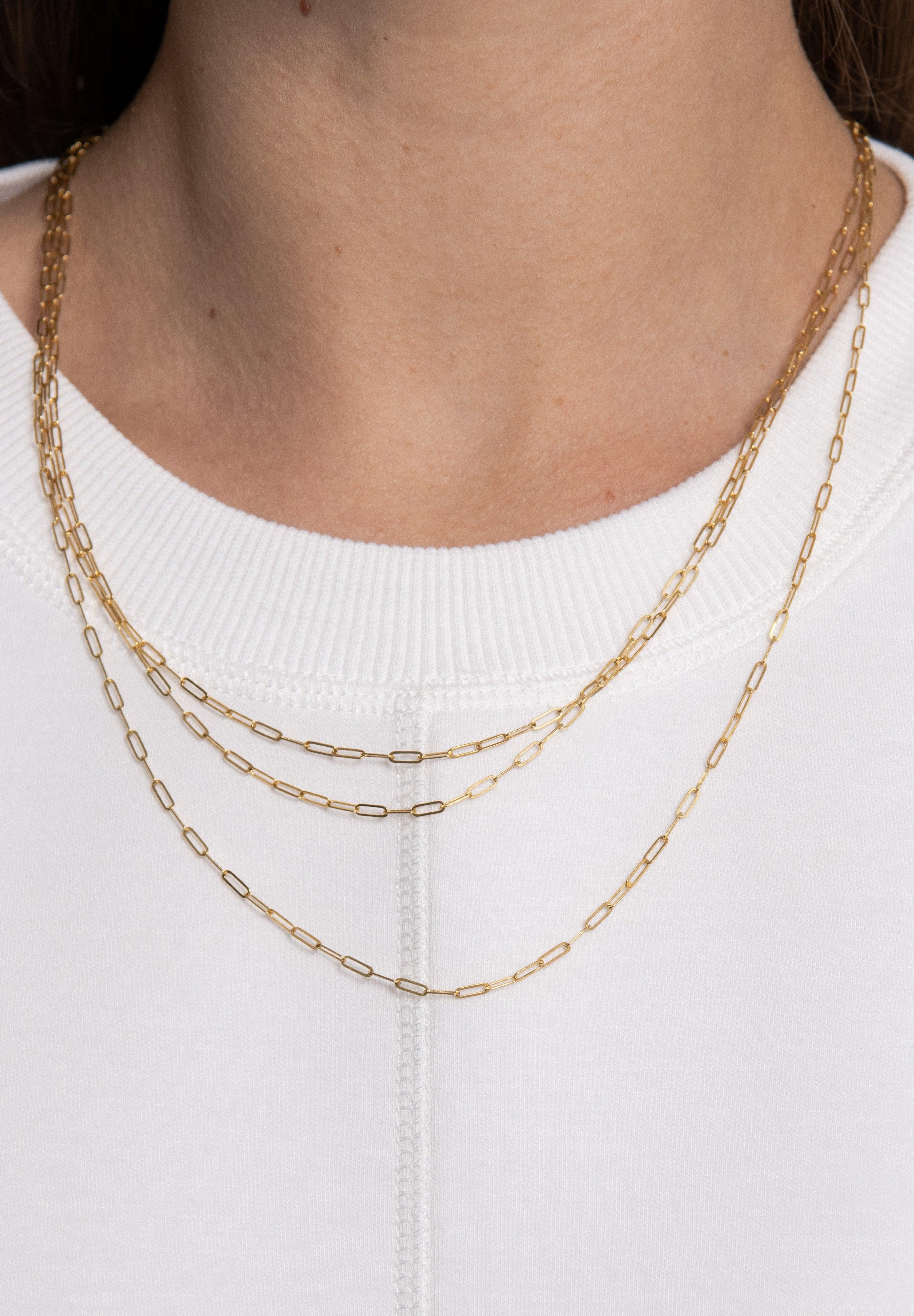 Gold Paper Clip Chain - Reca